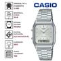 Imagem de Relógio de Pulso Casio Retro Feminino Masculino Quadrado Analogico Digital Vintage Pulseira Aço Inóx Casual Prata AQ-230A-7AMQYDF