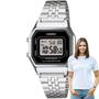 Imagem de Relógio de pulso Casio Unissex Digital Vintage Pequeno Quadrado Quartz Original Resistente Água Illiminator Retro Alarme Prata LA680WA-1DF