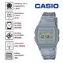 Imagem de Relógio de Pulso Feminino Casio Vintage Digital Esportivo Leve Transparente Azul Rosa Cinza Leve Moderno Original F-91WS 