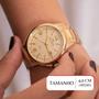 Imagem de Relógio de Pulso Feminino Dourado Technos Dress 2115TTT/1D Kit Colar e Brincos