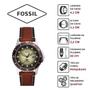 Imagem de Relógio de Pulso Fossil Masculino Analógico Pulseira Couro Casual Prova D Água 100M Aço Inóx Prata FS5961/0M