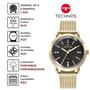 Imagem de Relógio de Pulso Technos Feminino Redondo Analógico Prova Dágua 50 Metros Aço Inóx Style Quartz Casual Dourado 2036MMC/1P