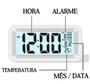 Imagem de Relógio Despertador Botão Touch Digital De Mesa Moderna c/ Led + Bateria