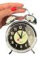 Imagem de Relógio Despertador de Mesa Antigo Mecânico Inox Som Alto Retro Alarme De Sino Cabeceira
