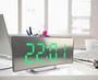 Imagem de Relógio Digital Curvado de Mesa Cama Led LCD Espelhado Despedrador Sono Alarme