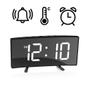 Relógio Digital De Mesa espelhado curvado Led E Alarme Temperatura Data Hora - DYANNA Imagem de Relógio Digital De Mesa espelhado curvado Led E Alarme Temperatura Data Hora