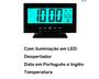 Imagem de Relógio Digital de Mesa Prateado ou Preto de LCD Com iluminação em LED Despertador Data Temperatura