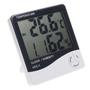 Imagem de Relogio digital despertador com termometro medidor de temperatura e umidade termo higrometro 
