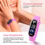 Imagem de relogio digital infantil barbie rosa + oculos uv proteção formato gatinho resistente menina criança proteção uv preto