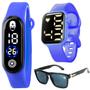 Imagem de Relógio digital infantil capitaoamerica + oculos proteção uv preto presente pulseira ajustavel azul