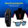 Imagem de relogio digital infantil prova dagua + oculos ajustavel original adolescente preto silicone criança