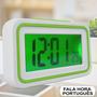 Imagem de Relógio Digital LCD Fala Hora Em Português Verde CBRN09091