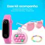 Imagem de Relogio digital led + oculos + colar + popit eletronico presente rosa prova dagua menina anti-stress