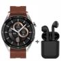 Imagem de Relogio Digital Smatwatch Hw28 Esportivo tecnologia NFC mais fone de ouvido i12 Cor: Marrom