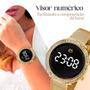 Imagem de relogio dourado feminino + caixa + oculos sol + pulseira digital silicone led casual ajustável redondo qualidade premium