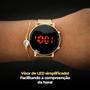 Imagem de Relogio dourado led silicone + relogio feminino digital aço presente casual pulseira ajustavel original social