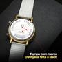 Imagem de Relogio dourado led silicone + relogio feminino digital aço presente casual pulseira ajustavel original social