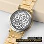 Imagem de Relogio Feminino Aço Dourado + Colar Strass + Caixa + Brinco ajustavel social delicado original ponteiro inoxidável