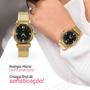 Imagem de Relógio Feminino Aço Dourado Personalizável + Pulseira