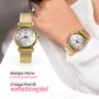 Imagem de Relógio Feminino Aço Inox Banhado a Ouro Personalizável + Caixa - Qualidade Premium - Orizom Maria