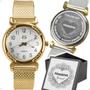 Imagem de Relógio Feminino Aço Inox Banhado a Ouro Personalizável + Caixa - Qualidade Premium - Orizom Maria
