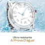 Imagem de relogio feminino aço prata + caixa brincos + colar strass casual resistente social ponteiro aço inoxidável aço inox