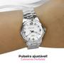 Imagem de relogio feminino aço prata inox casual caixa qualidade premium presente original