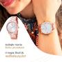 Imagem de relogio feminino aço rose + colar coração barbie + caixa presente social original rose edição limitada qualidade premium