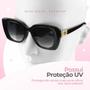 Imagem de Relogio feminino banhado + sol proteção uv oculos pulseira ajustavel silicone presente prova dagua