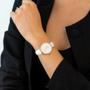 Imagem de Relógio feminino branco pulseira couro Queens Rosé Gold 32mm-Saint Germain