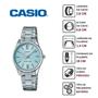 Imagem de Relógio Feminino Casio Pequeno Pulseira Aço Inoxidável Resistente Água Redondo Analógico Casual Prata LTP-V005D