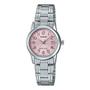 Imagem de Relógio Feminino Casio Prata Aço Fundo Rosa Ltp-V002D-4Budf