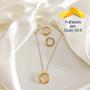 Imagem de Relógio Feminino CIVO Original de Pulso Dourado com Pulseira Dourada e Prateada, à Prova d'Água, com Semi Joia Colar e Brincos Folheados em Ouro 18K
