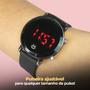 Imagem de relogio feminino digital aço inox caixa qualidade premium casual original preto presente redondo led