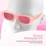 Imagem de Relógio feminino digital aço inox led ultra + oculos sol rosa garantia presente original acetato