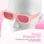 Imagem de Relógio feminino digital aço inox ultra led + oculos sol dourado presente proteção uv acetato rosa