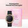 Imagem de Relogio feminino digital dourado led aço inox redondo premium silicone ajustavel moda presente led