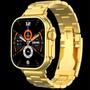 Imagem de relógio feminino digital smartwatch ultra gold luxo pulseira metal smart watch inteligente nfc esportes saúde completo 2 pulseiras