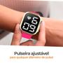 Imagem de Relógio feminino digital ultra aço inox silicone led + caixa rosa garantia qualidade premium dourado