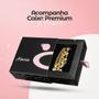 Imagem de Relogio feminino dourado banhado aço + pulseira + colar strass presente zirconia qualidade premium