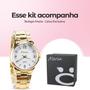 relogio feminino dourado banhado ouro qualidade premium caixa social moda dourado original analogico casual presente - Orizom Imagem de relogio feminino dourado banhado ouro qualidade premium caixa social moda dourado original analogico casual presente