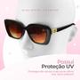 Imagem de Relogio feminino dourado + caixa + oculos sol proteção uv pulseira ajustavel casual moda resistente qualidade premium