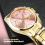 Imagem de Relógio Feminino Dourado Prova D'água Banhado Ouro 18k Original