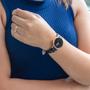 Imagem de Relógio Feminino Dourado Pulseira de Couro Original Quebec + Colar e Brincos