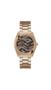 Imagem de Relógio feminino GUESS de 40 mm em tom de ouro rosa com mostrador de chocolate