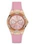 Imagem de Relógio Feminino GUESS U1053L3 - Aço Inoxidável com Pulseira de Silicone Rosa