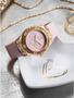 Imagem de Relógio Feminino GUESS U1053L3 - Aço Inoxidável com Pulseira de Silicone Rosa