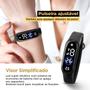 Imagem de Relogio feminino led preto + oculos sol + bracelete digital digital silicone ajustavel presente qualidade premium social