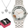 Imagem de Relógio Feminino Lince Pateado Kit Colar + Par de Brincos Prova d Água Original LRM4604L KW10