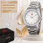 Relógio Feminino Prateado Original Quebec Com Colar e Brincos Imagem de Relógio Feminino Prateado Original Quebec Com Colar e Brincos